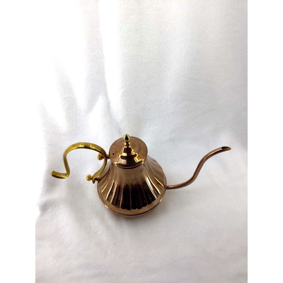 Copper And Brass Small Teapot World Market Stovetop Tea Kettle 3 cup - Picture 4 of 13
